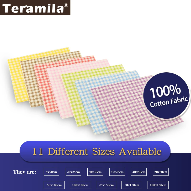 Colored Check Design 7PCS/lot Cotton Fabric Patchwork Other Sewing Project Cloth Dolls Cutting Pieces Quilting Meter Toys Tecido|doll goggles|toy