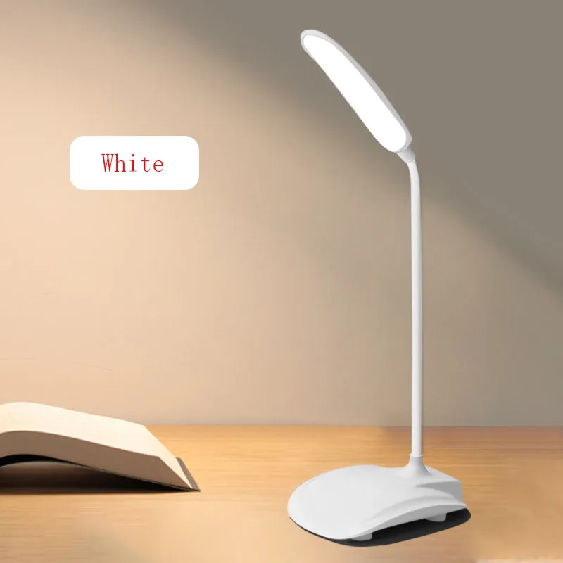

LED Three-Speed Touch Dimming Reading Lamp USB Charging Plug-in White Warm Eye Protection Student Table Light