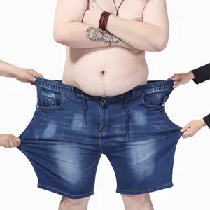 Шорты мужские джинсовые с эластичным поясом, свободные штаны выше колен, размер 9XL 8XL 7XL 6XL, летние