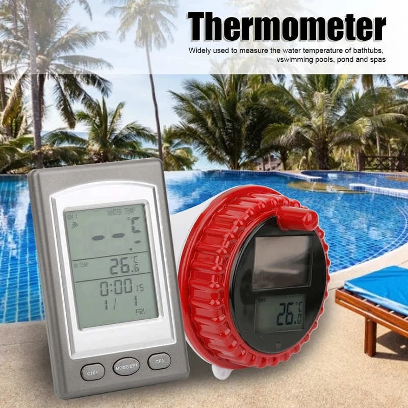 

Wireless Swimming Pool Thermometer Outdoor Digital Solar Powered Swim Pond Tub Waterproof Float Temperature Meter LCD Display