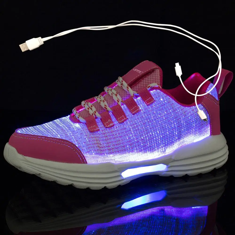 

New LED Shoes Fiber Optic Shoes for girls boys men women USB Charging light up shoe for Adult Glowing Running Sneaker