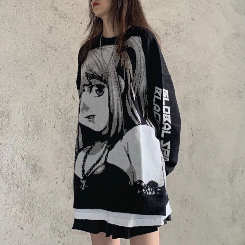 Женский свитер с длинным рукавом в стиле Харадзюку | Женская одежда