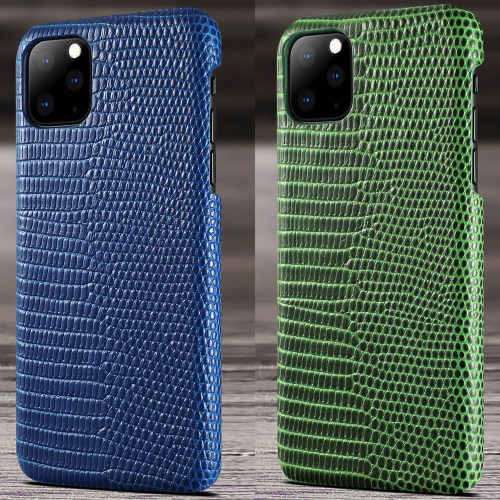 Кожаный чехол с рисунком ящерицы змеи для iPhone 11 Pro Max защитный задней