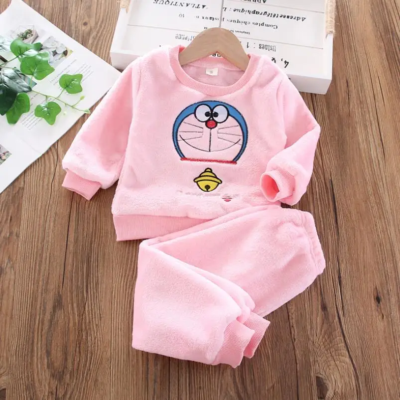 Пижама фланелевая для мальчиков и девочек на зиму весну теплая домашний костюм