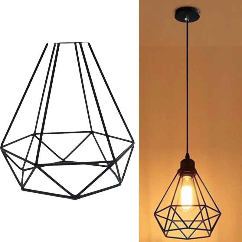 1PCS New Lampshade Only Retro Edison Cage Wire Metal Shaped Pendant Hanging Lamp Cover Shade Without | Лампы и освещение