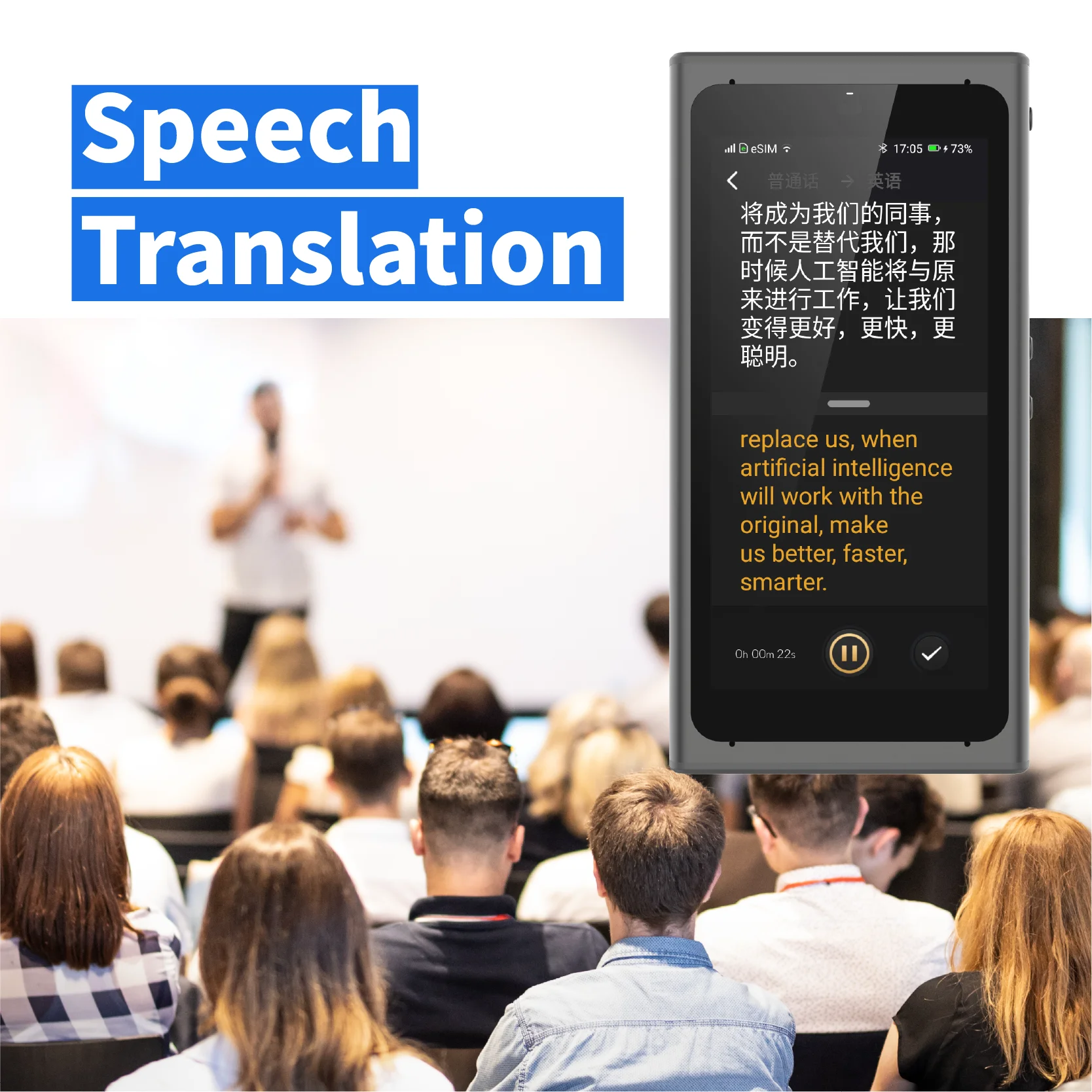 

LangogoAI Translator Smart Photo Voice Translator 104 Languages Real-time Recorder Transliteration Zoom Google Meeting Office