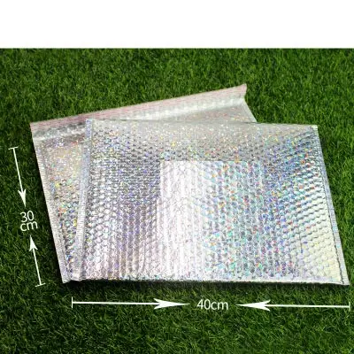 Laser Silver 40x30cm 18x13 см Лазерная Серебряная CD/VCD упаковка почтовые конверты с пузырчатой пленкой внутри Золотая фольга пластиковый мягкий конверт Подарочная сумка почтовый конверт сумка - Цвет: Laser Silver 40x30cm