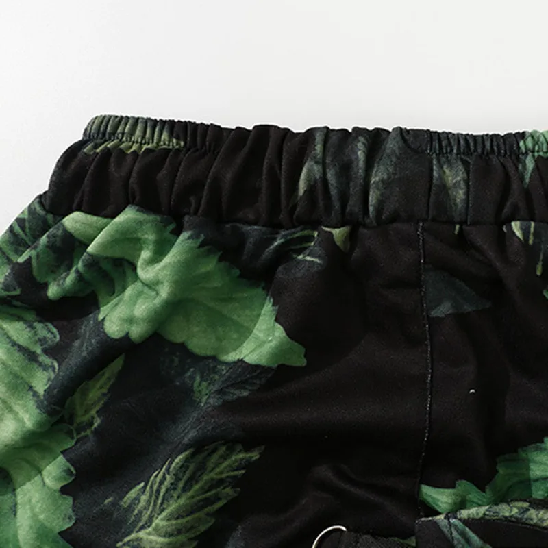 Шорты женские с принтом кленовых листьев свободные ботинки уличная одежда в