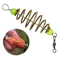 10pcs bait spring olive shape inline alloy copper fishing rig bait feeder cages for bream fishing rig bait