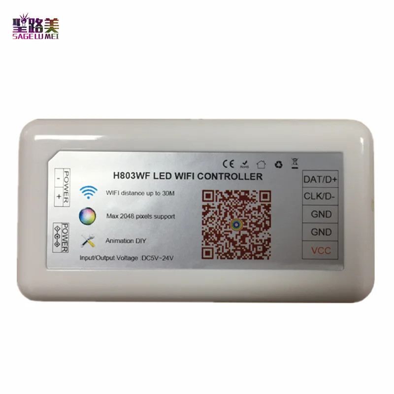 Светодиодный пиксельный Wi-Fi контроллер DC5V-24V H803, 2048 пикселей, поддержка пульта дистанционного управления ArtNet, работает с TM1812 WS2811 WS2812 LDP6803 DMX512