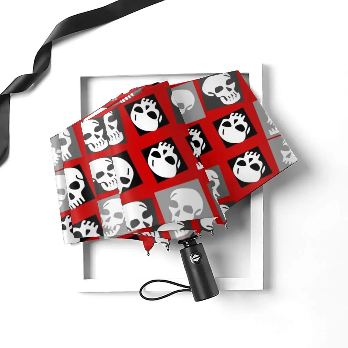Prezzo Skulls Cool Geometrici Halloween Antivento Automatico Pieghevole Ombrello Invertito Paraguas Portatili Per Uomo Donna
