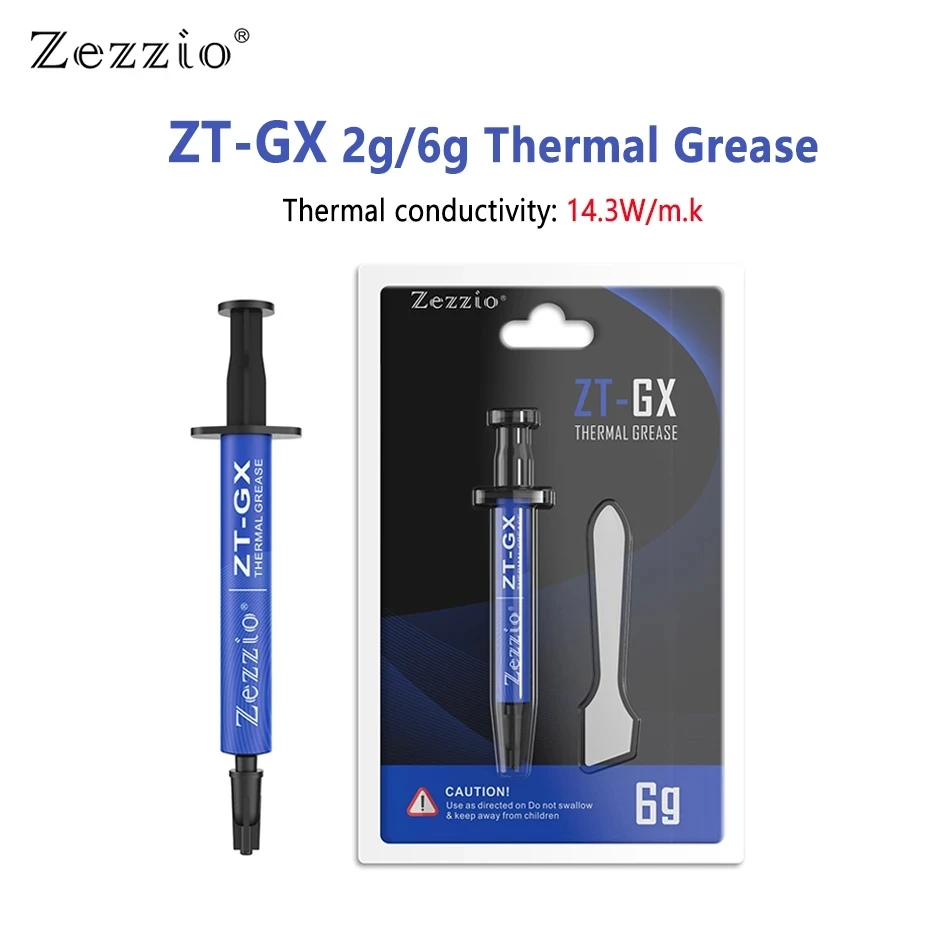 ZEZZIO ZT GX 2g/6g Термопаста 14 3 Вт/м. k проводимость для ПК ноутбука GPU ЦП охладитель