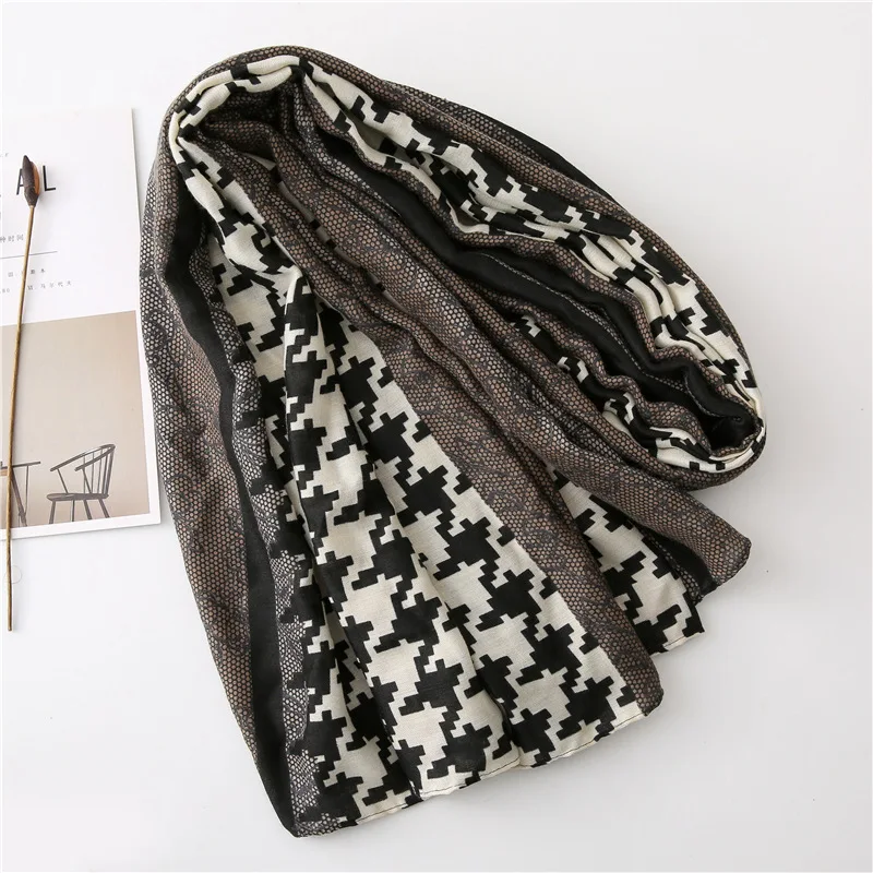 Женская Цветочная вискозная шаль в этническом стиле роскошная шарф с принтом и