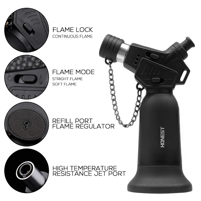 HONEST Double Mode Flame Lighter Windproof Table Torch Fire Lock Refillable Lighters | Дом и сад