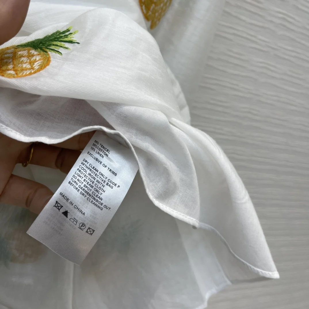 

Luxury brand Pleated Skirt 2021 Early Spring High-end New Elegant Holiday Skirt Casual Pineapple Embroidered Ruffles Long Skirts