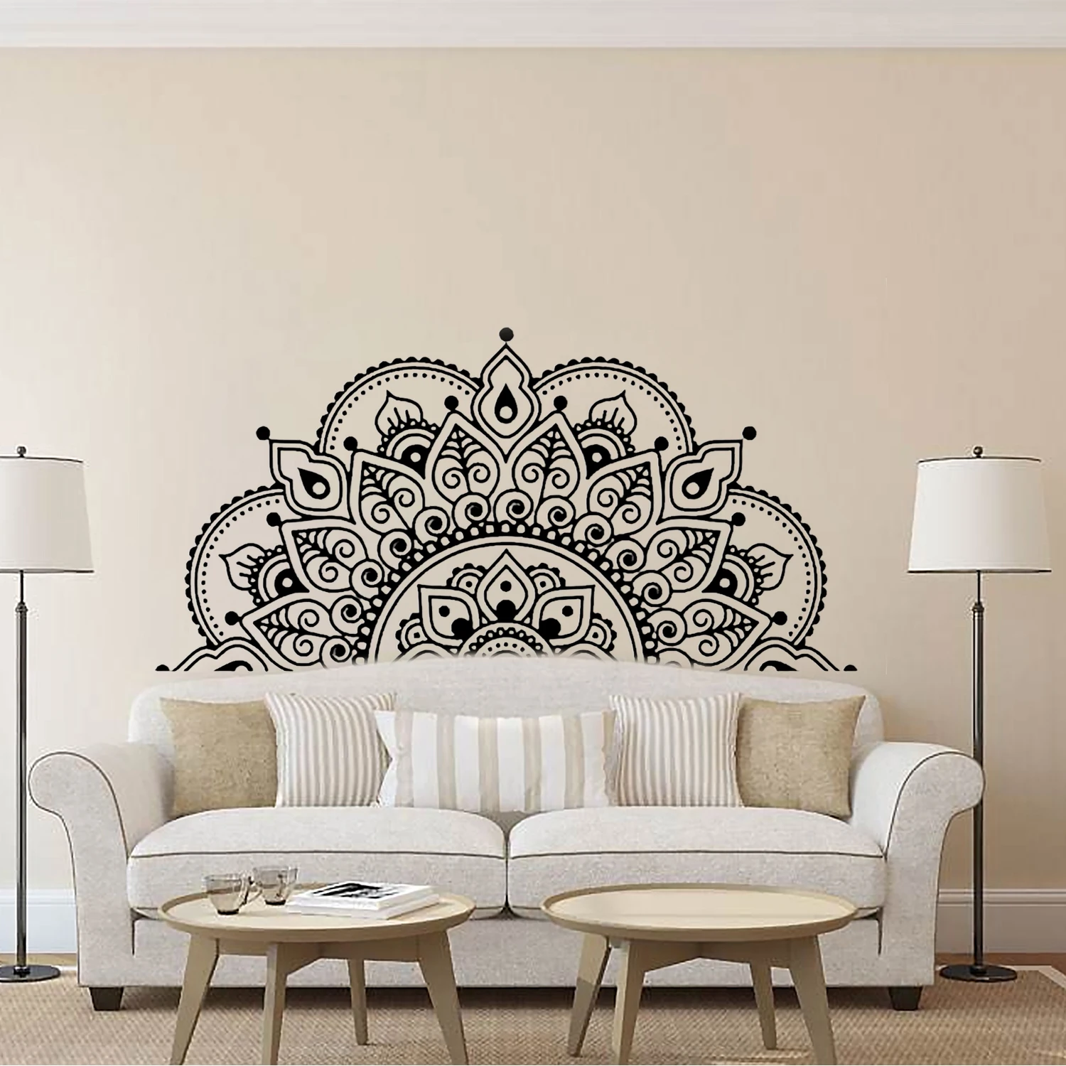 Настенная Наклейка с мандалой в богемном стиле цветок мандалы из ПВХ настенное