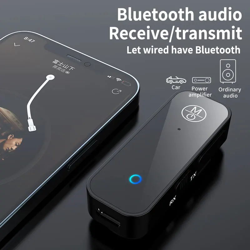 2 в 1 Bluetooth 5 передатчик приемник 3 мм аудио AUX адаптер Lavalier беспроводной для