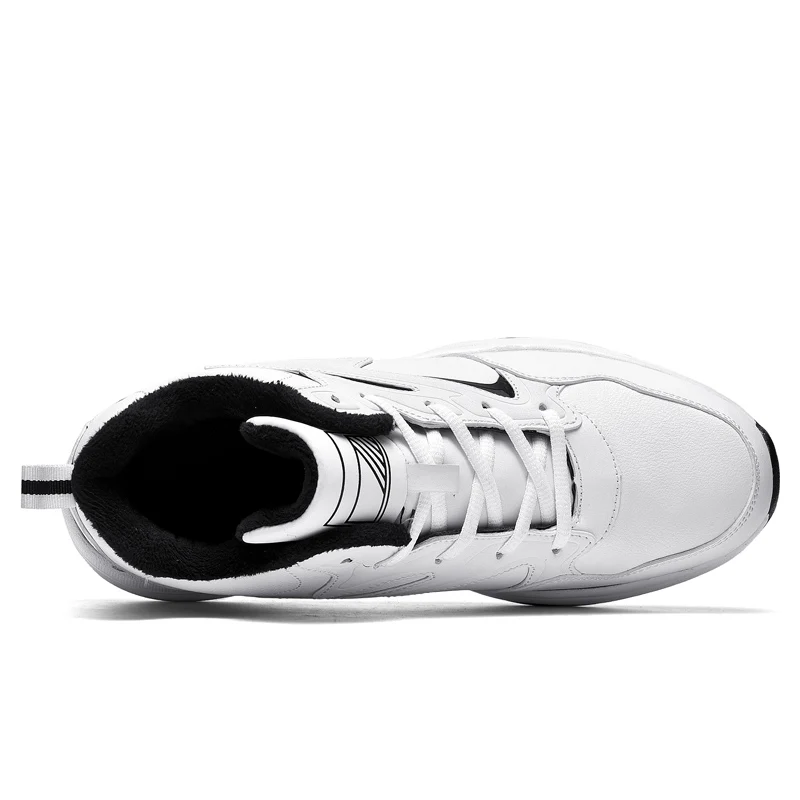 Высокие мужские спортивные теннисные туфли плюшевые сохраняющие тепло