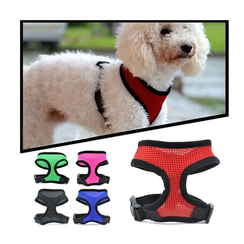 Регулируемый мягкий дышащий поводок для собак нейлоновый сетчатый жилет ошейник