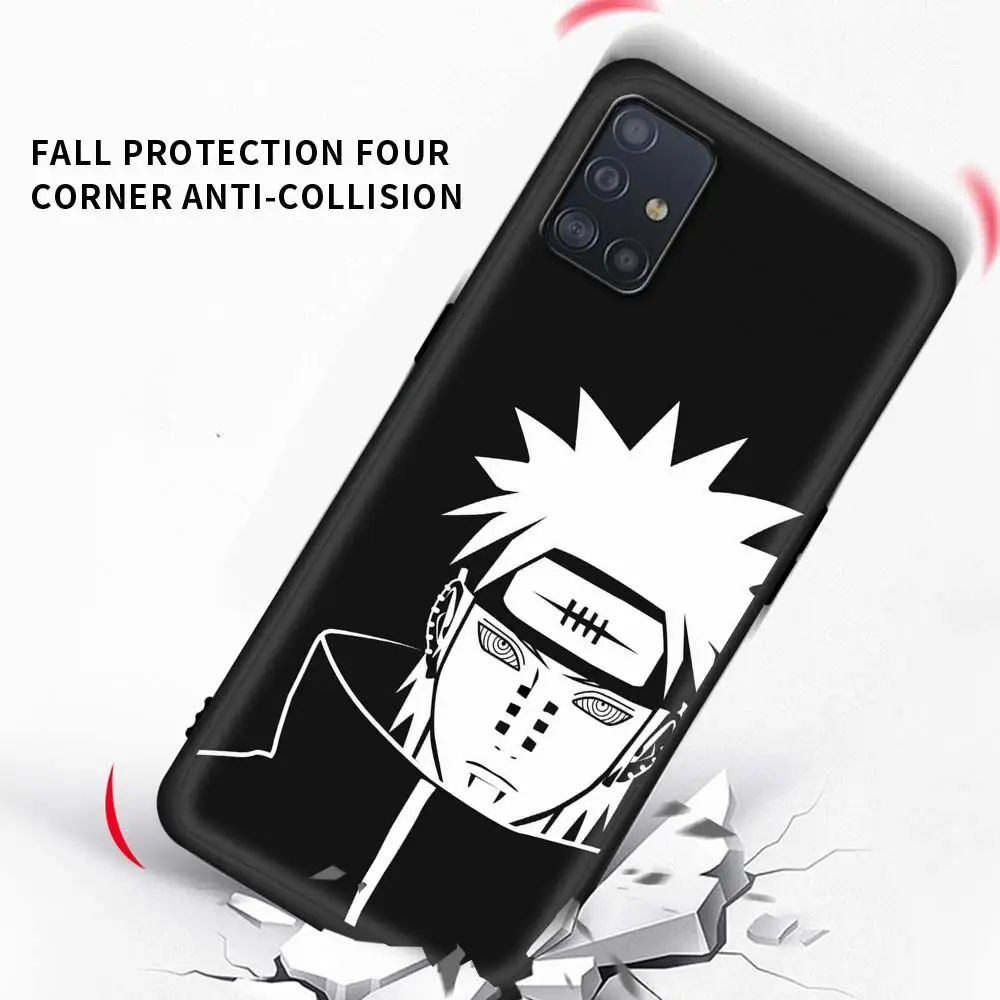 

Case For Samsung Galaxy A51 A71 A21s A31 A41 A11 A12 A01 A91 A72 A21 A42 A32 5G Bolsa Black Shell Tampa Cartoon Sketch Naruto