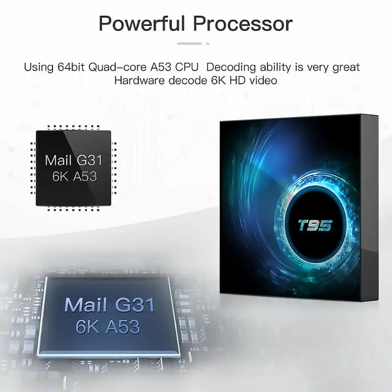 

Intelligent Android 10.0 Smart TV Box 4GB+32GB/64GB Quad Core 2.4G WiFi 6K Set Top Box Support Multiple Audio Decoding Formats