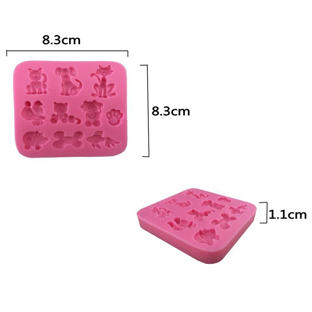 Силиконовая форма для шоколада в виде кошачьей собаки 3D Животные сделай сам