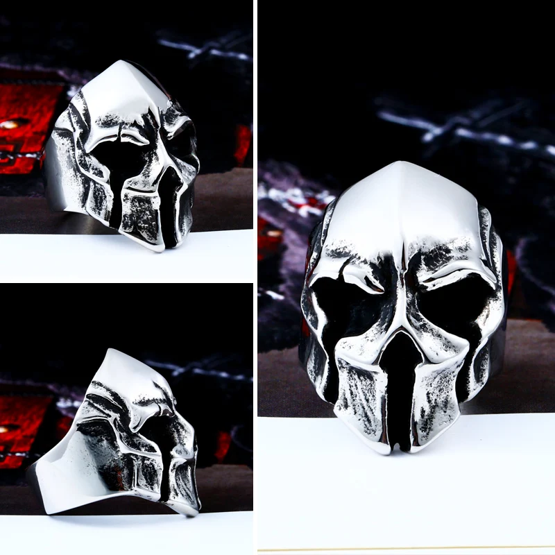 New Store Dropshipping Big Biker Skull Ring For Man Stainless Steel Unique Punk Men Cool Vintage Jewelry BR8-414 | Украшения и