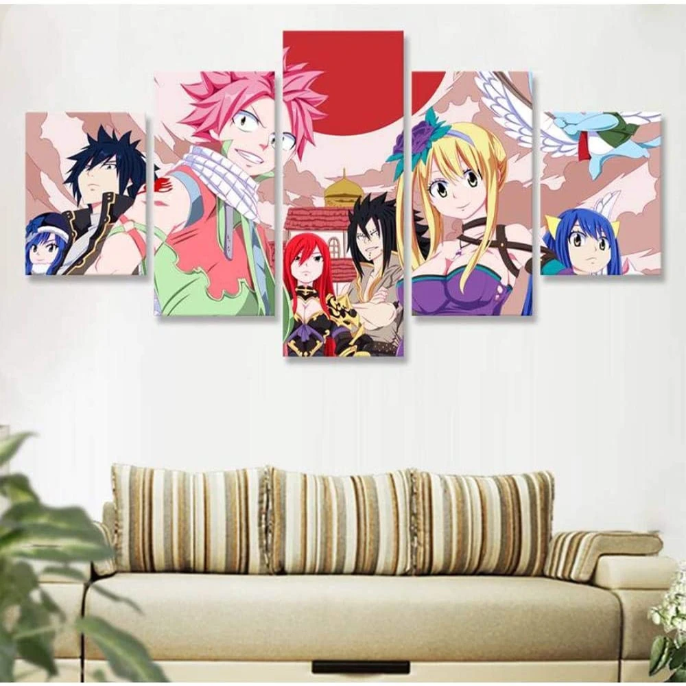 

5 Piece Canvas Anime Manga Pictures Attack on Titan Figure Modern Posters Prints Home Living Room Decoration Wall Art Paintings