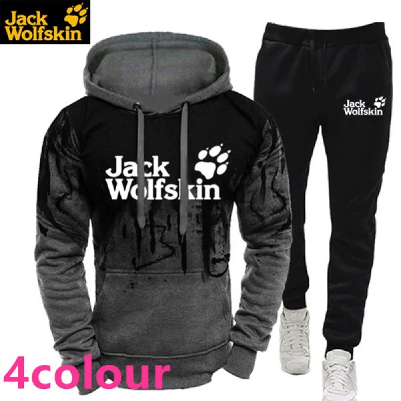 

Jack Wolfskin Printed Tracksuits For Men Casual Hoodie Pant 2 Piece Set Spring Jogging Suits S-4XL