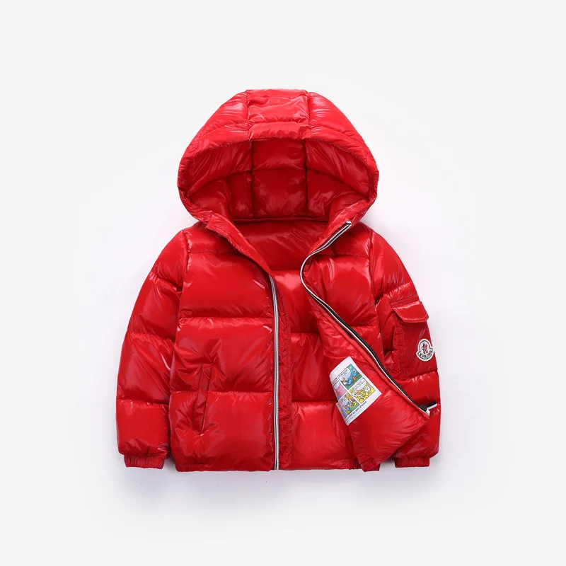 Однотонное Детское пальто для отдыха на белом утином пуху детей от 2 до 12 лет