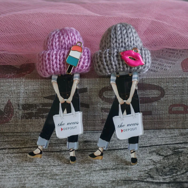 Милая брошь для девочек Значки шерстяной шляпы заколки сделай сам модные броши