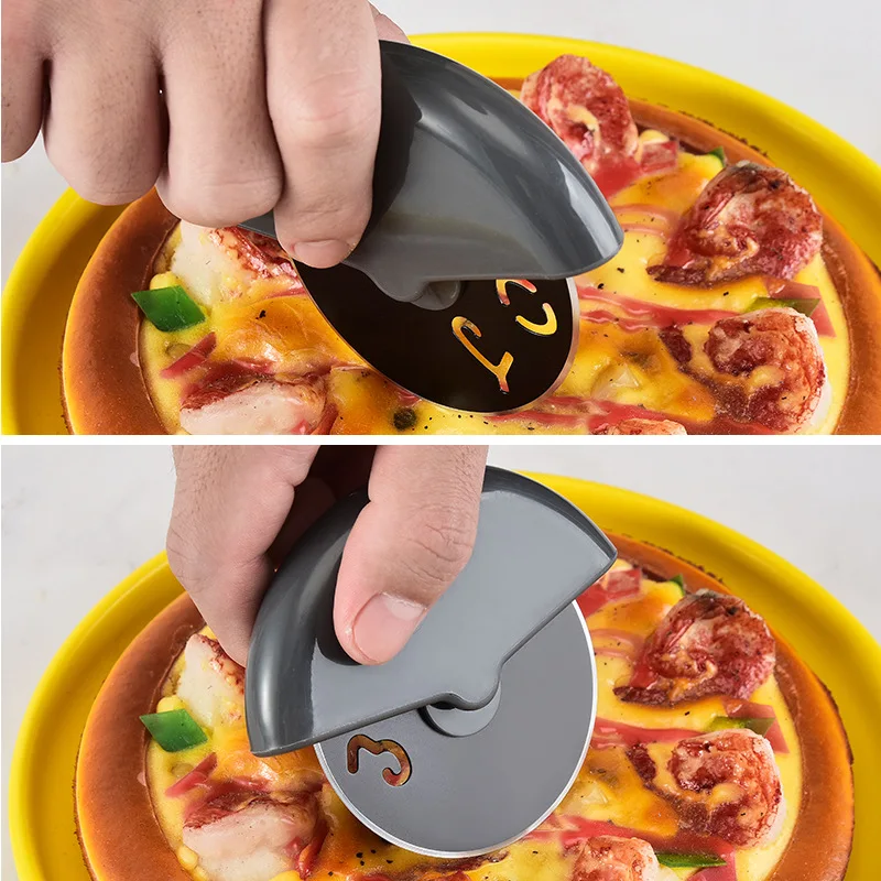 

1PCS Stainless Steel Pizza Single Wheel Cutting Tool Diameter 9.8cm Home Pizza Knife Cutting Cake Cake Tool Waffle Wheel Gift