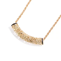 komi hawaii polynesia marshall hollow flower printed geometric alloy curved pendant chain necklace fashion jewelry