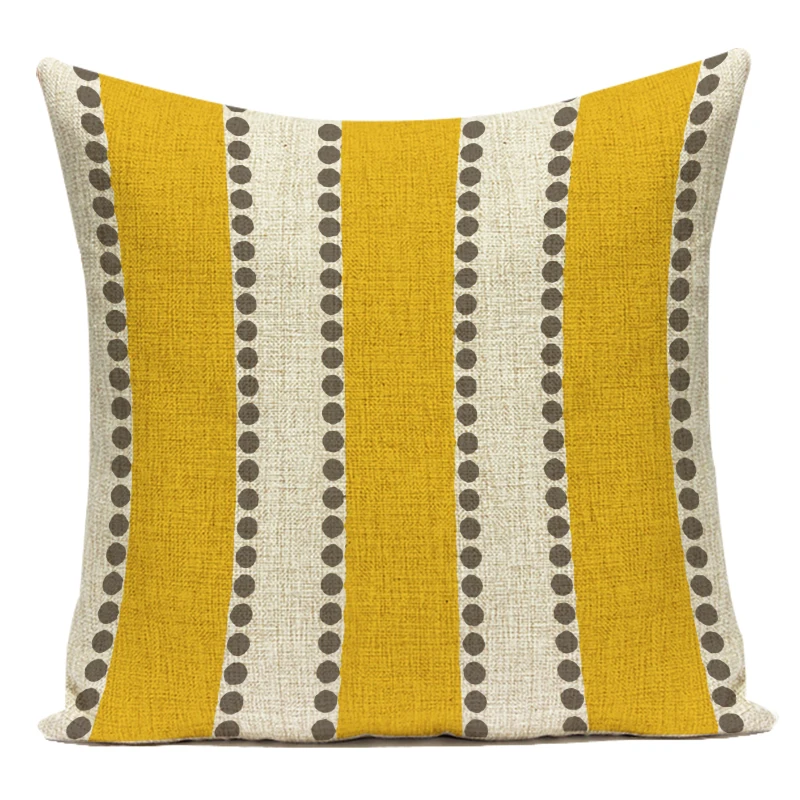 

Чехол для диванной подушки ZXZXOON, лен/хлопок, черный/желтый, геометрический принт