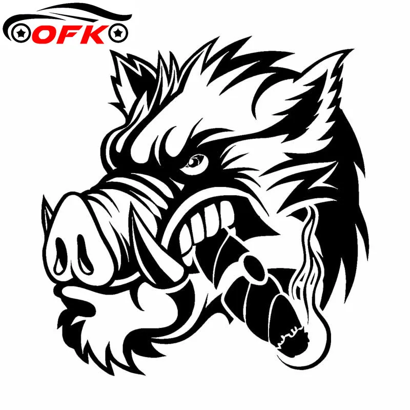 

Car Stickers Decor Motorcycle Decals Ferocious Wild Boar Decorative Accessories Creative Sunscreen Waterproof PVC,18cm*17cm
