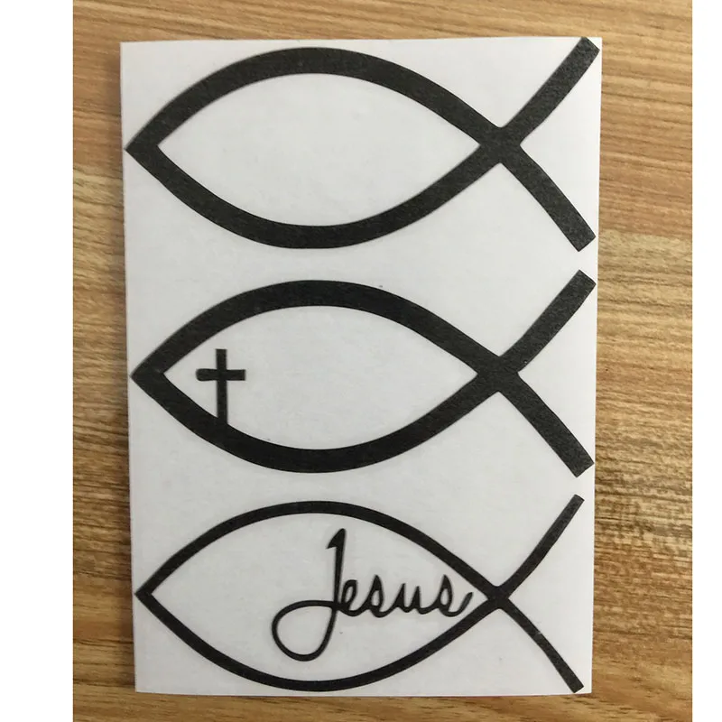 Виниловая наклейка на автомобиль стикер с изображением Иисуса рыбы Бога
