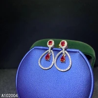 kjjeaxcmy fine jewelry 925 sterling silver inlaid natural red gemstone ruby female woman earrings eardrop noble got engaged