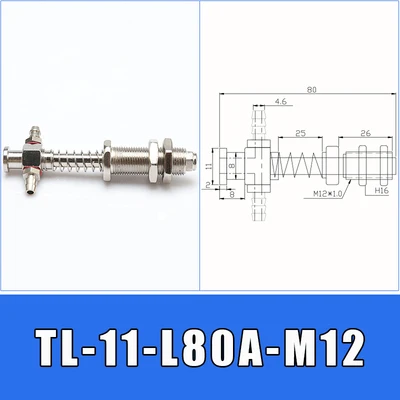 TL-11-L80A-M12 Большая голова 11 мм OD присоска манипулятор кронштейн для устройств аппаратные средства боковой хвост воздухозаборник Вакуумная присоска механическая рука M12 M10 - Цвет: TL-11-L80A-M12