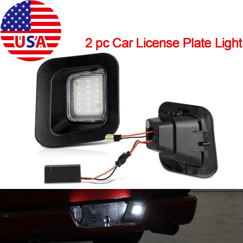 

2pc Car License Plate Light For 2003-18 Dodge Ram 1500 2500 3500 License Plate Rear Bumper Lights LED Lamps US warehouse UPS