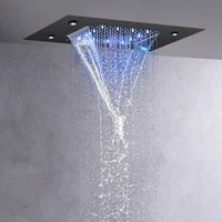 Oil Rubbed Bronze Bathroom LED Furniture Top Shower System Rainfall Waterfall Mixer Taps