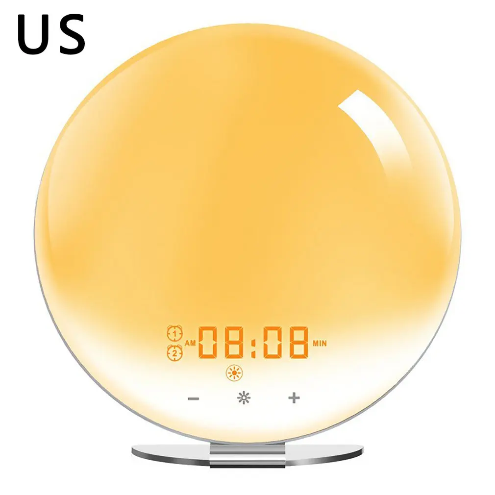 

Smart Wake Up Light Work Day Alarm Clock With 7 Colors Sunrise / Sunset Smart Life Tuya App Works With Alexa Home