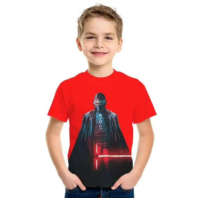 Звездные войны 3D imprimir bien de los hombres/las nias Топы Camiseta de manga corta Caballero Jedi imprimir nios camiseta de moda - Цвет: NT-695