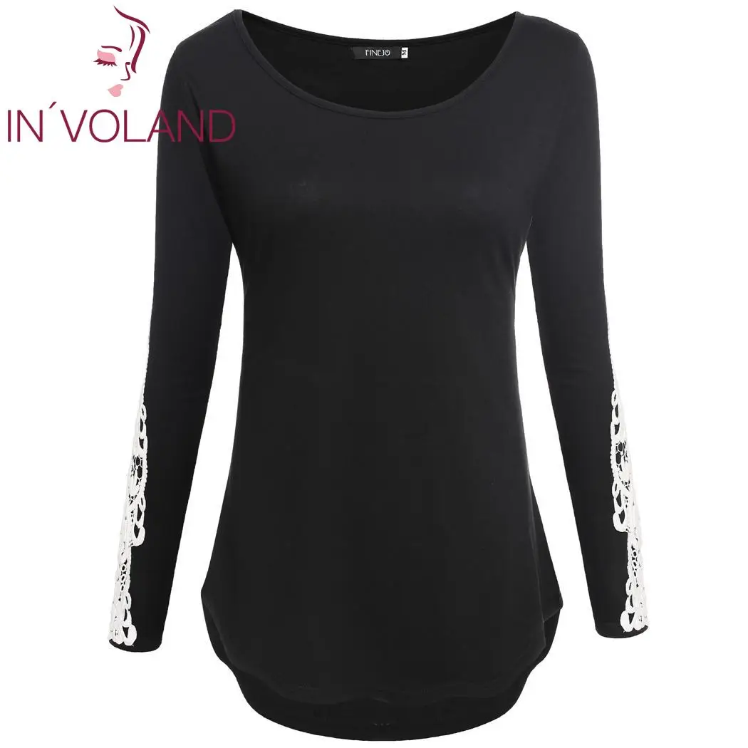 Женский Повседневный пуловер кружевные лоскутные шорты с О образным вырезом