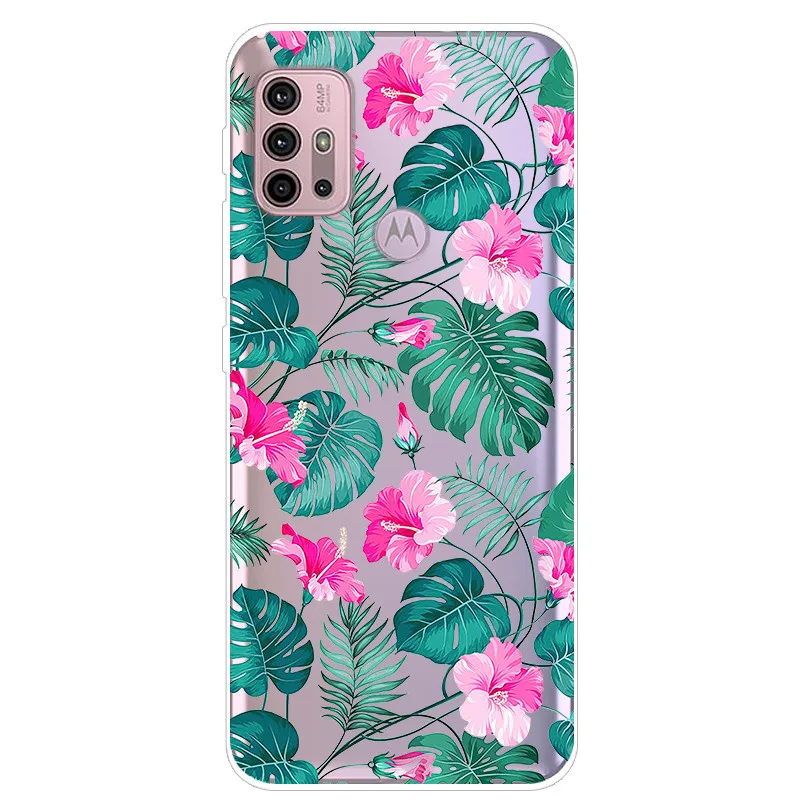 For Moto G30 Case TPU Silicone Soft Cartoon Clear Case for Motorola Moto G30 G10 G60 Phone Cover for Moto G20 Transparent Coque