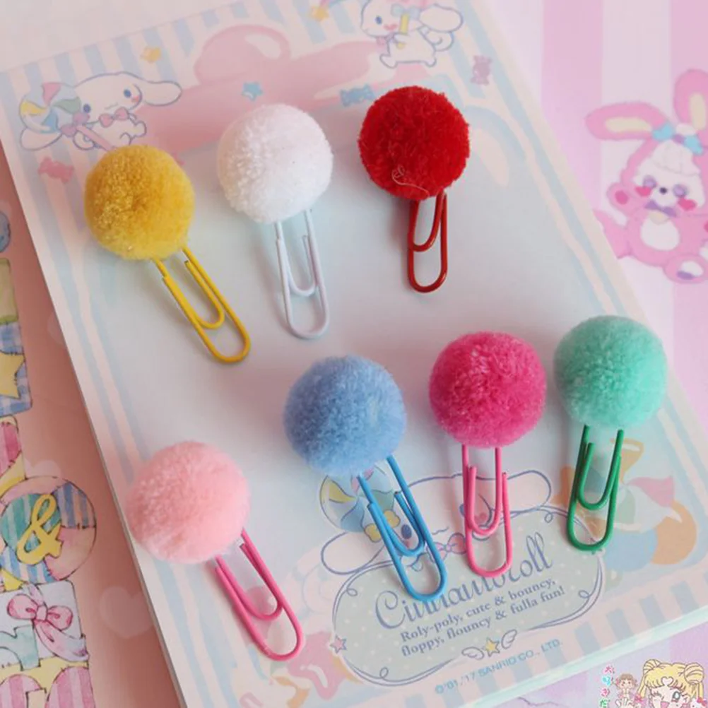 

Зажимы для бумаги Kawaii плюшевый с клипсой зажим для записей зажим для бумаги новинка подарок (случайный цвет), 24 шт.