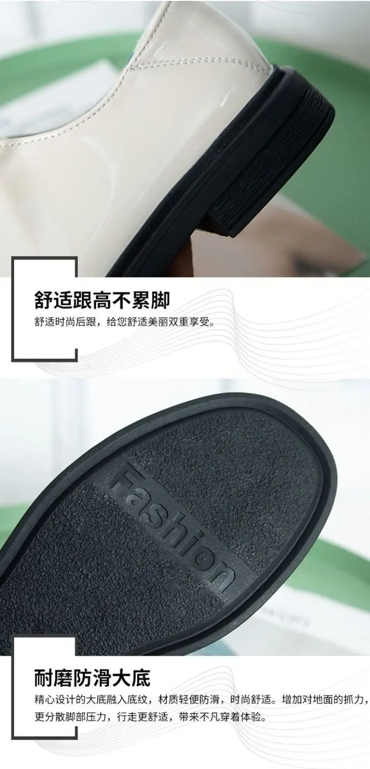 

Women Flats 2020 New Round Toe Low Heel Casual British Style Spring/autumn PU Leather Student Black Women Shoes