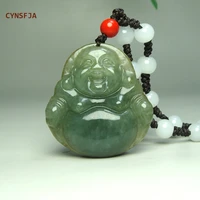 cynsfja real certified natural a grade emerald jade lucky amulets buddha jade pendant green high quality hand carved best gifts
