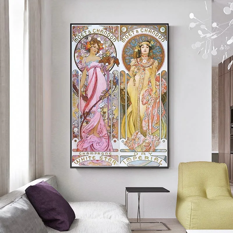 

Alphonse Mucha Vintage Illustration Canvas Posters And Prints Decorative Art Nouveau Canvas Paintings Wall Art Piuctures Cuadros