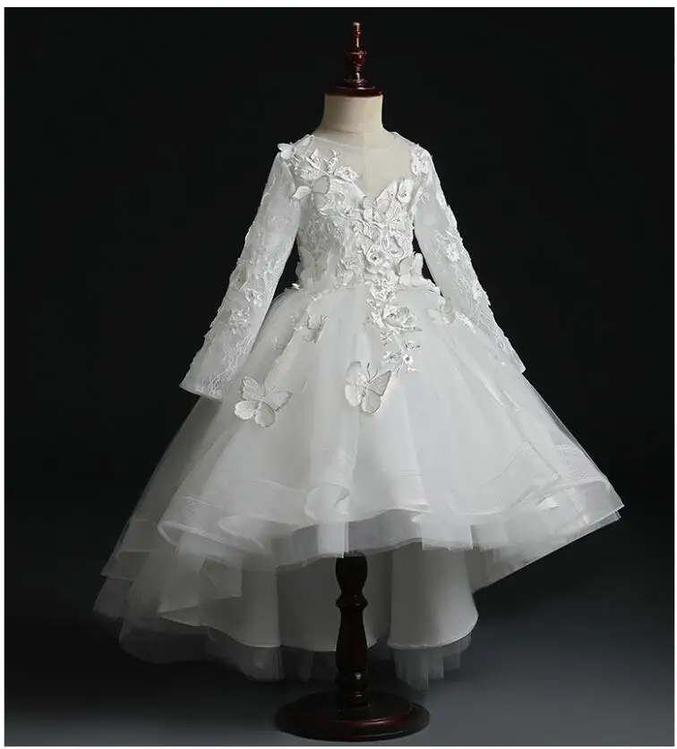 Белое Тюлевое платье для маленьких девочек кружевное крещение новорожденного с