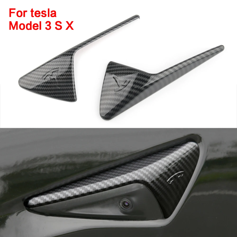 

2Pcs/Set For Tesla Model 3 Y S X Model3 Side Camera Carbon Fiber ABS Protection Cover For Tesla Model Three Accessories